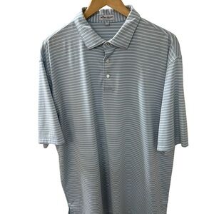 Peter Millar Summer Comfort Polo Size XL Stretch Poly Stripes Golf Leisure Cool
